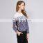 PRETTY STEPS 2016 elegant printed lace fashion formal design lady lace mesh top blouse