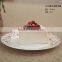 fine porcelain Dinner Plate, porcelain Dinner flat Plate, white with flowers