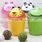 Houseware cartoon plastic garbage bin/rubbish bin/Waste Bin with lid for children