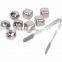 Set of 8 with Tongs Plastic Storage Box Stainless Steel Whisky Ice Cube