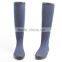 knee high fabric coating rubber rain boots