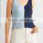 New Style Blouses Neck Ladies Ribbed Tank Top Designs hst2133