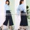 Summer Chiffon Wide-legged Leisure Trousers Button Decorated Fashion Casual Pants