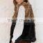 2016 new hot sale winter/autumn long faux fur splicing color vest