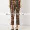 nice design mid-rise printed straight fashion trousers for women