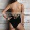 ladies fashion black one-piece swimwear