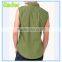 Mens military khaki sleeveless shirts,button down shirts for men