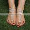 2016 fashion hand made ladies rhinstone barefoot sandals