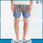 Beach sides leisure hem boardshort stitching with denim shorts