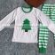 2015 Hot Sale Autumn Winter Baby Unisex Christmas Tree Pajamas Outfits Kids Night Gown Outfits Baby New Year Outfits