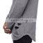 Distressed heathergrey long sleeve knit mens hoodie&sweatshirt