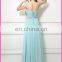 XLRS009 A-line Halter Open Back Models Beads Flowy Chiffon Cheap Long Evening Dresses