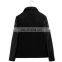 Latest Dress OEM Design Short Men's black Wool Biker Jackets With Leather Sleeve