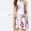 Wholesale OEM service sleeveless printed floral sample short cocktail dresses of pictures