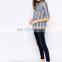 China Wholesale Custom 97% Polyester, 3% Elastane Women Mixed Stripe Long Shirt
