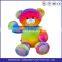 Custom fashion stuffed colorful plush rainbow teddy bear toy with big head