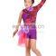 Competition New designed chic shiny children jazz dance costume set with flower accessory ET-030#