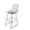 Modern rose gold high legs metal mesh bar chair