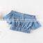 2020 new summer off- shoulder denim girls sets 2 pcs clothing children clothes suit