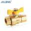Hot Forged Brass Gas Control Ball Valve with Butterfly Handle Male or Female Thread Butterfly Valve for Gas