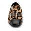 New fashion design for ladies leopard print flat shoes women genuine leather comfortable leopard print shoe
