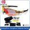 Upgraded design mens glasses exchangeable 5 UV400 lenses polarized sports sunglasses with carrying case