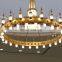 Church big project golden chandeliers for mosque