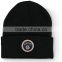 2016 plain knit hat/cap with custom labels, Custom patch woven beanie hat