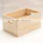 2016 high quaility big size pine wooden food or small thing storage box without lid of 2 set