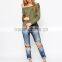 Ladies Fashion Crochet Cardigan The Off Shoulder Sweatshirt Made In China