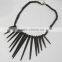 Bone spike carved Tribal necklace gypsies jewelry mexican beads