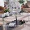 LIving room RB-1311 Modern black stoving varnish rectangular tempered glass coffee table with stainless steel tea table