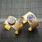 LFD-B0040 Gold Plated Pave Rhinestone Crystal Natural Drusy Agate Geode Druzy Gemstone Cuff Bangle Bracelets