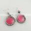 LFD-062E Wholesale Mixed Color Cat's Eye Stone Pave Rhinestone Crystal Dangle Earrings Jewelry Finding