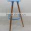 New Design Living Room Furniture Wood legs Polypropylene Bar Chair/ Hightening Round Plastic Bar Stool