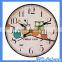 Hogift cheap flower antique wood clock wall for home decor , wholesale china custom quartz wall clock factory