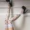 fancy black white dot lace sexy cute women knee high socks