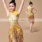 2016 New Girls Ballroom Dance Competition Dress Samba Costume Women Sexy Salsa Dresses with Necklace Ladies Latin Dress Dance