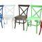 Stackable Factory Direct Classic RESIN Cross-Back X Back Chair Resin Banquet Dining Chair High Quality Wholesale Price