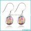 Wholesale Australian Opal Jewelry 925 Sterling Silver Personality Oval Opal Dangle Earrings