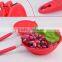 Lovely Silicone Draining Basket Kitchen strainer Spoon With Handle For Fruit&Vegetable