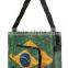 Portable travel bag with Brazil flag printing