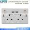 BS standard USB wall socket 2 gang UK 3 pin plug socket