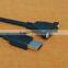 USB 3.0 AM to Micro USB 3.0 BM panel mount cable with screw lock