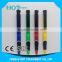 long clip colored barrel click ball pen with black soft grip