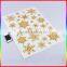gold glitter powder snowflake PVC window sticker