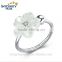 China factory price multi gemstone 925 sterling silver white flower engagement silver ring