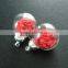 16mm round glass bottle dome with red flower vial pendant wish charm DIY jewelry supplies 1820266