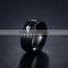 KSF IP Black Plated Titanium Wedding Ring With AAA Cubic Zirconia Matte Finished