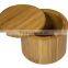 Bamboo Salt Box, Bamboo Container With Magnetic Lid For Secure Storage